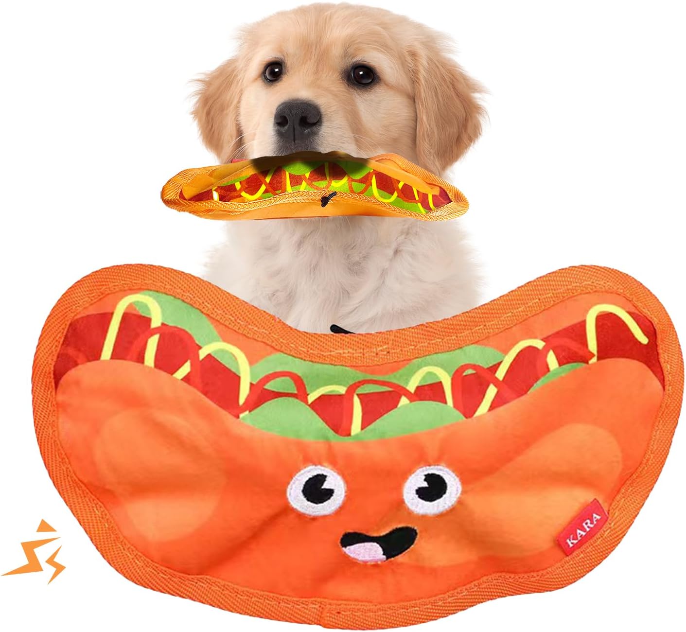 Crinkle Dog Toys Squeaky Dog Toys No Stuffing Dog Toys Durable Interactive Dog Chew Toys For Puppy Small Medium Large Dogs Hamburger — image 11