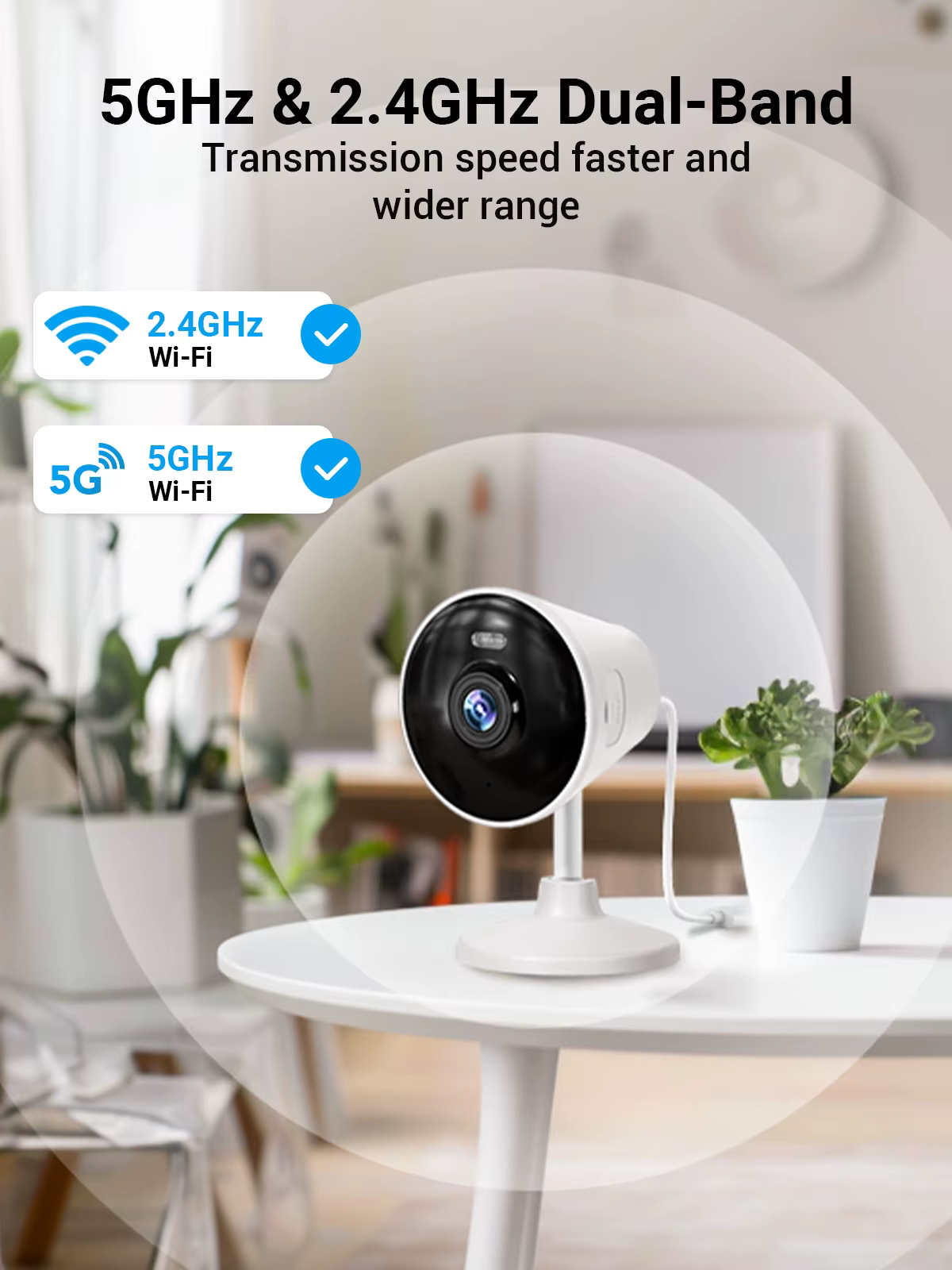 Techage Security WIFI Camera for Home Baby/Elder/Dog/Pet Camera 5G & 2.4G WiFi Camera Spotlight Color Night Vision 2-Way Audio Indoor/Outdoor — image 2
