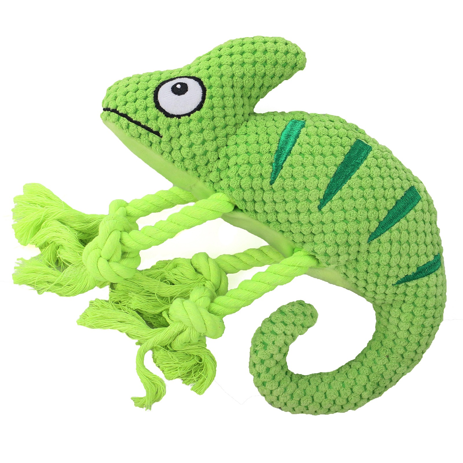 Medium to large-sized dog plush filled chameleon pull-out interactive and sturdy pet toy, vocalization dog toy — image 3