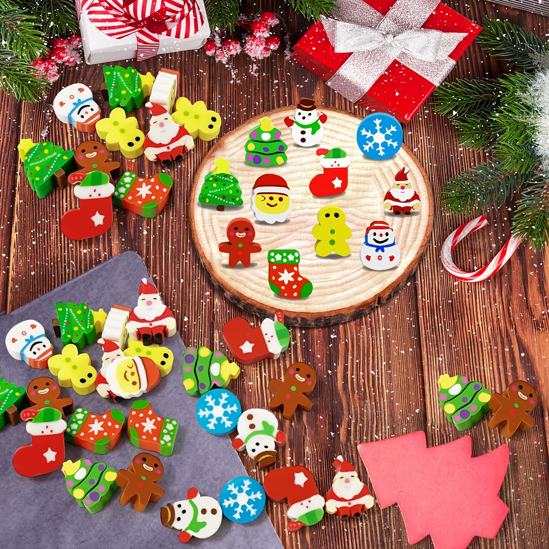 150 Piezas de Erizos Navideños Adorables Pequeños en Lote, Mini Erizos, Mascotas para Escritorio, Erizos de Lapicero Navideño, Sujetadores de Calcetines Papá Noel Copos de Nieve Regalos para Rellenar Tareas Clase Premios Liquidación — imagen 7