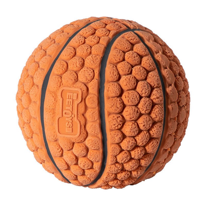 Latex brown blue basketball throw interactive grinding teeth to relieve boredom and retrieve dog toys — image 1