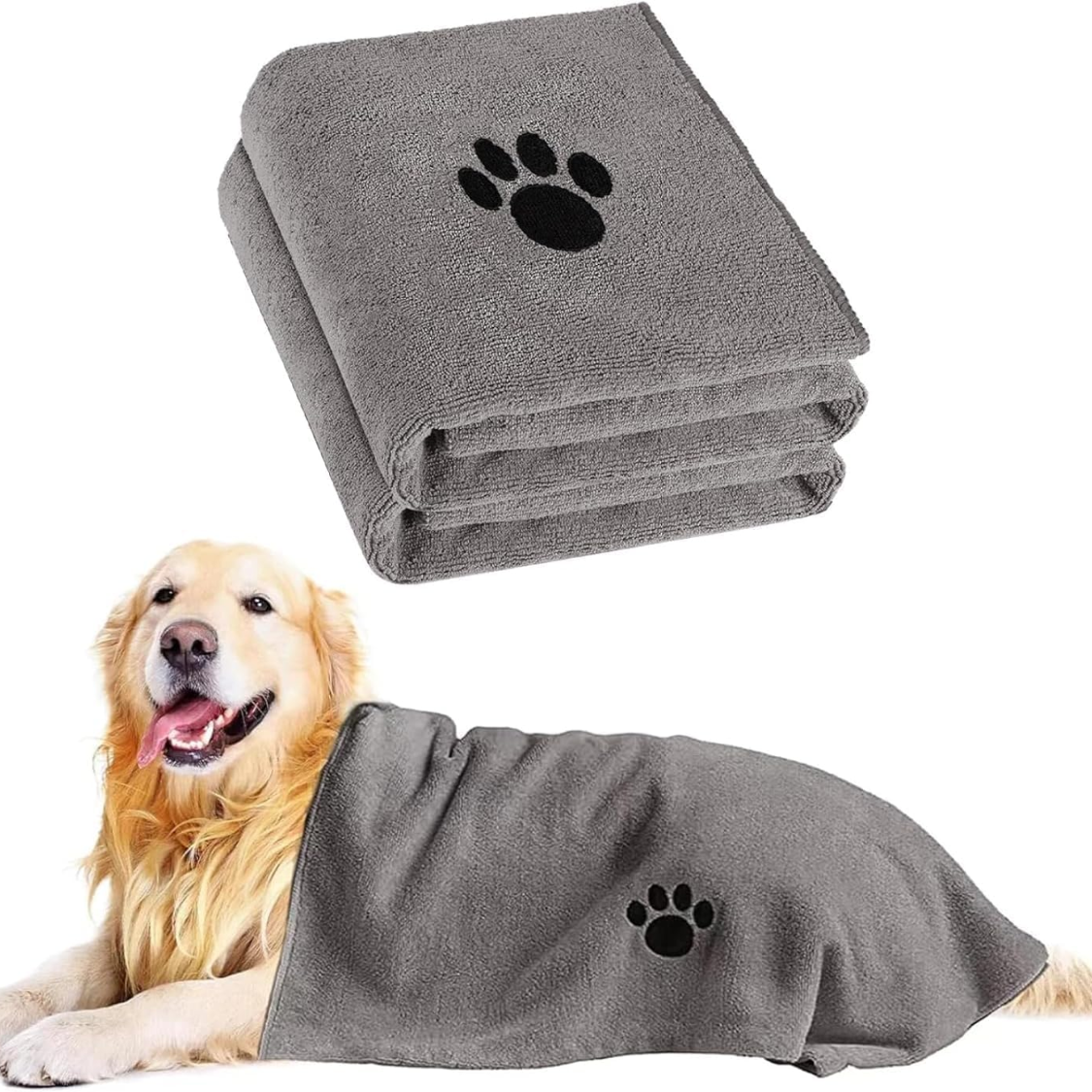 Paquete de 2 Toallas de Microfibra Para Secar Perros, Toallas Súper Absorbentes y Suaves Para Perros o Gatos — imagen 1