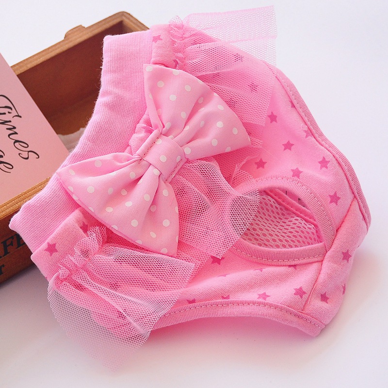 Pet Physiological Pants Lace Princess Menstrual Pants Teddy Panties Bow Dog Physiological Pants — image 4