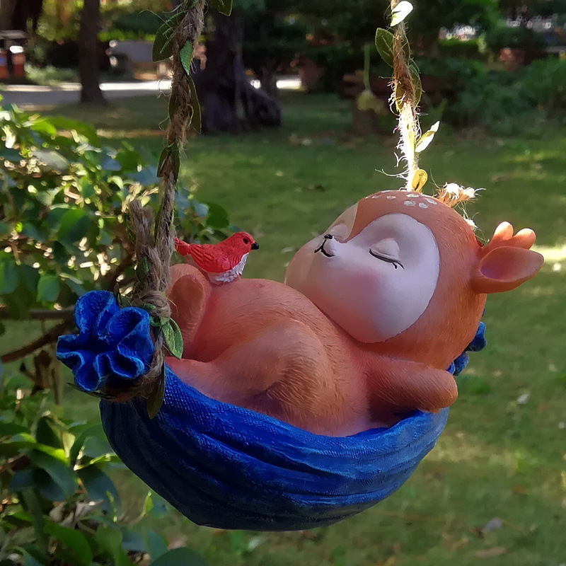 Garden terrace outdoor cat swing resin ornaments — image 4