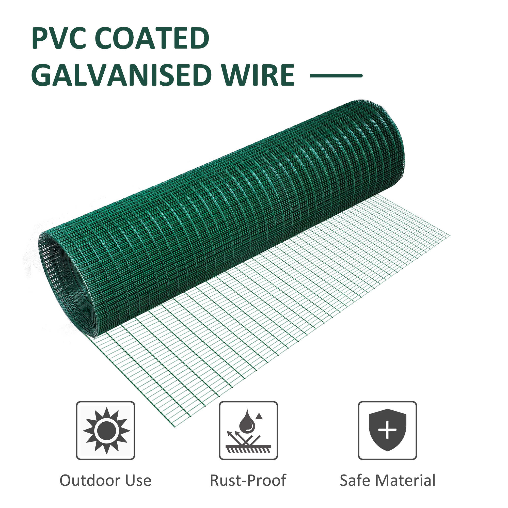 Malla de Alambre Galvanizado para Cages de Pollos, Conejos y Jardín con Recubrimiento PVC — imagen 4