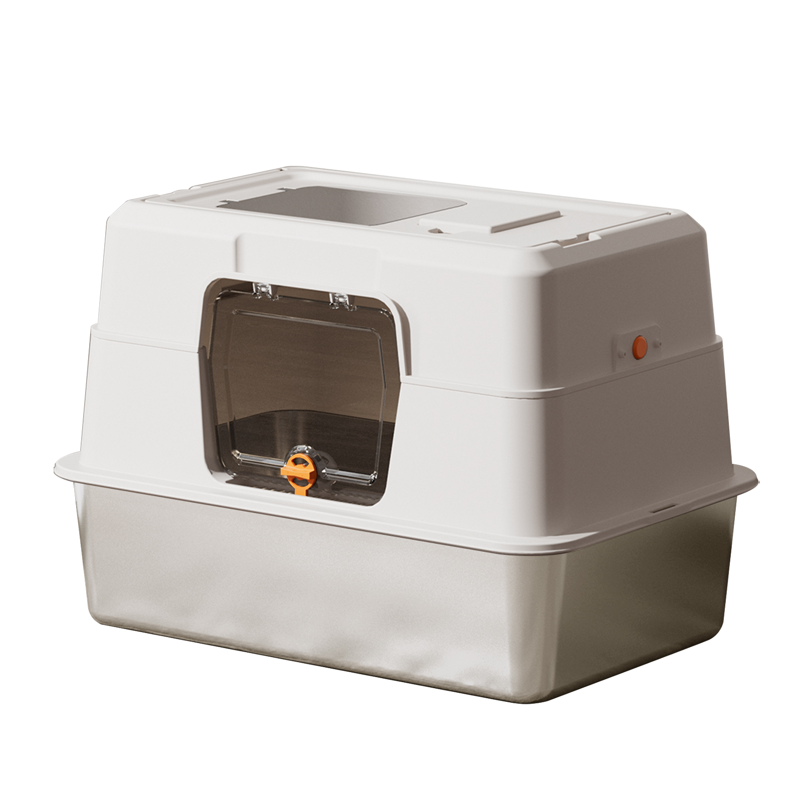 Fully Enclosed Stainless Steel Cat Litter Box — imagen 2