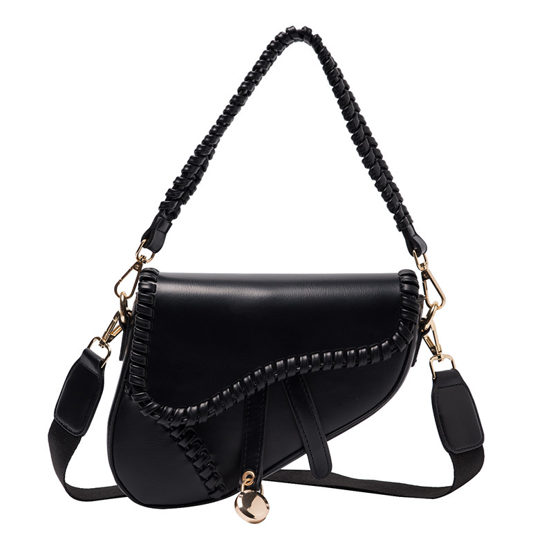 Women's Bag Autumn New Fashion One-Shoulder Messenger Personality Saddle Bag Korean Version Of The Solid Color Literary Trendy Bag — imagen 4