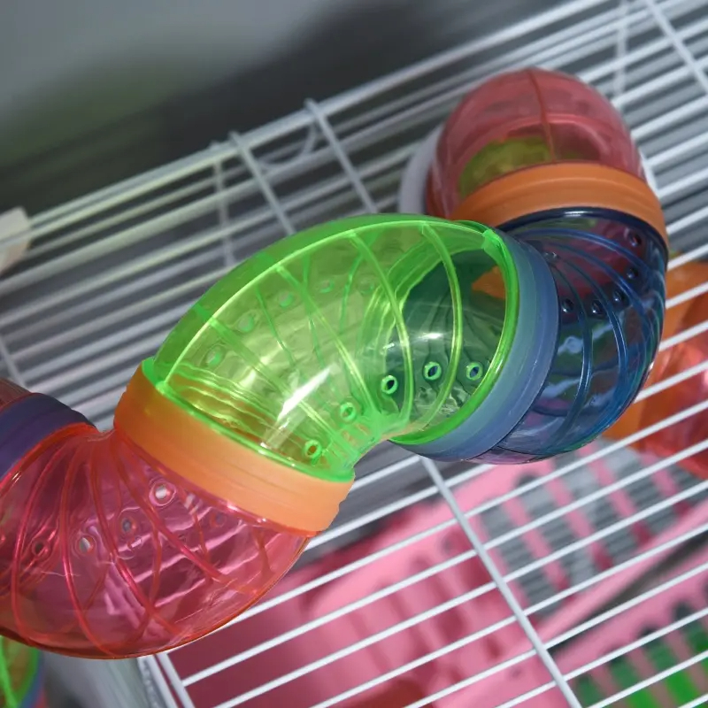 5 Tiers Hamster Cage Portable Animal Travel Carrier W Exercise Wheels Tube — imagen 11