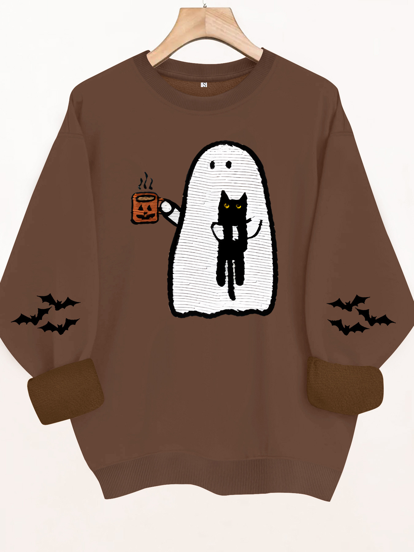 Ghost holding black cat with fleece hoodie — image 13