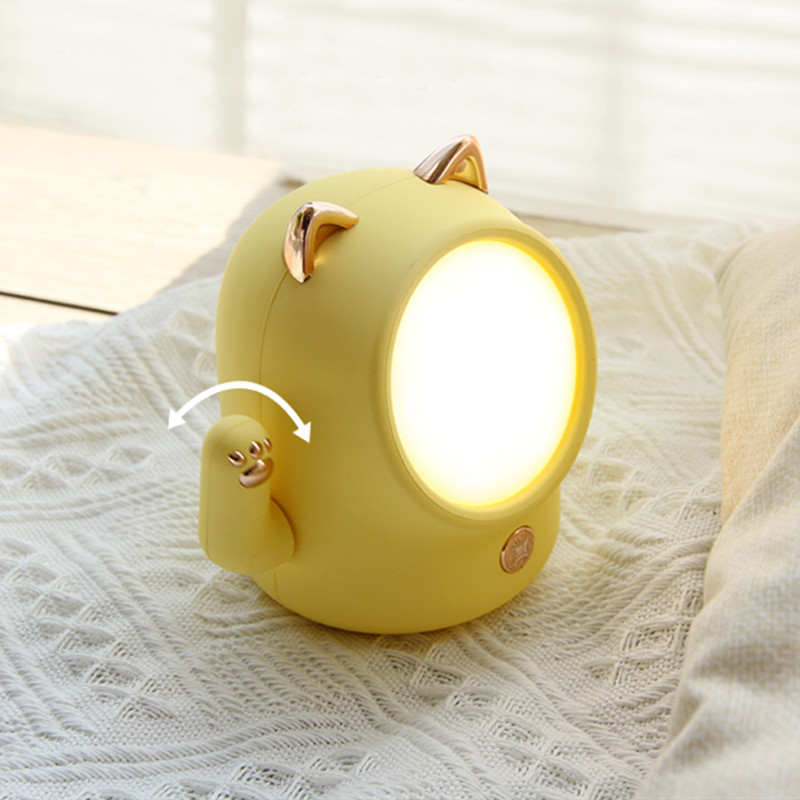 Lucky Cat Night Light USB Charging Stepless Dimming Led Touch Cat Night Light Bedroom Baby Feeding Bedside Light — image 2