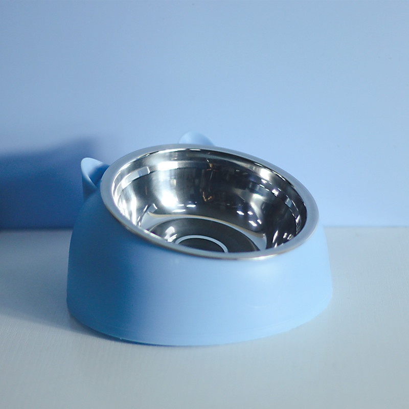 Bandeja de Alimento para Perros en Acero Inoxidable, Doble Plato con Protección Cervical y Boca Oblicua — imagen 6