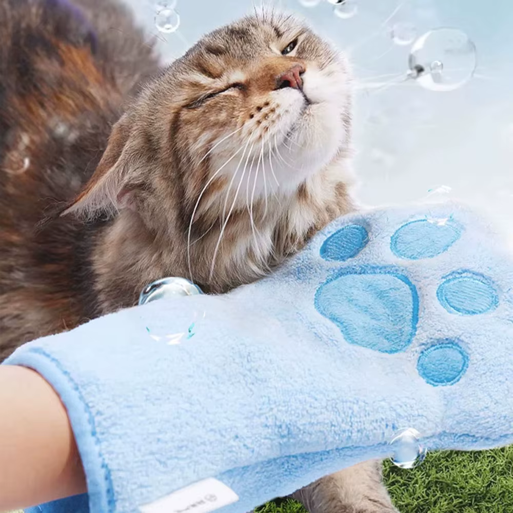 Guante de Toalla para Mascotas - Paño de Limpieza Rápido Secador para Perros, Toalla para Baño de Gatos, Suministros de Aseo Canino y Felino — imagen 2
