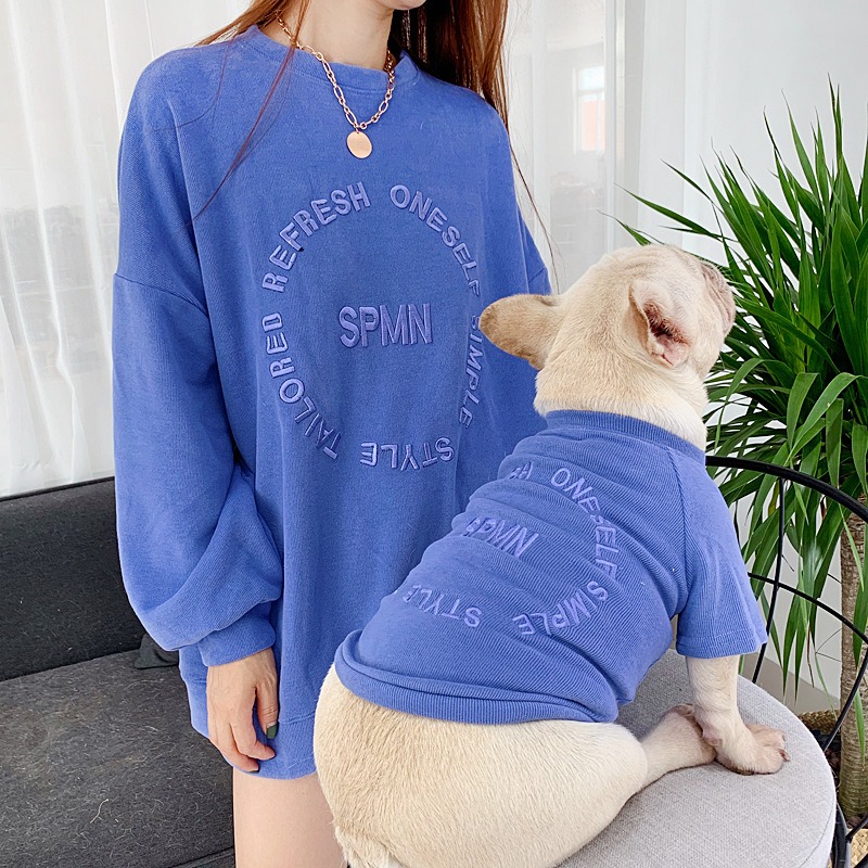 Spring And Autumn Kitten Pet Parent-Child Clothing Cat Clothes Embroidered Dog Clothing Long-Sleeved T-Shirt — image 9