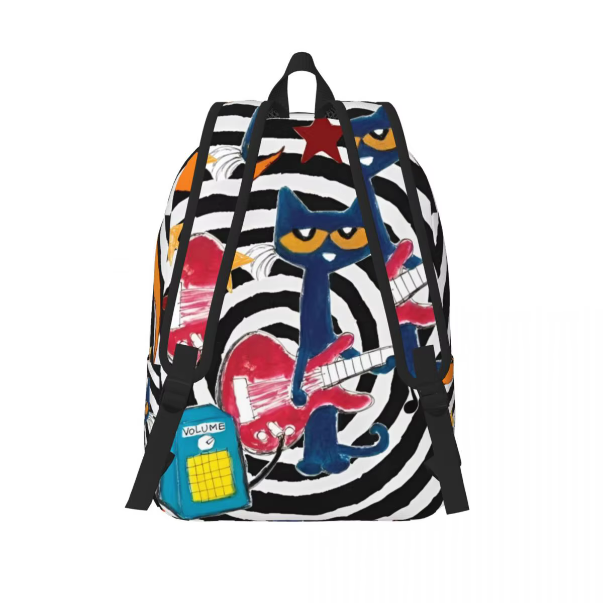 Pete The Cat I Love My White Shoes Cool Backpack High School Hiking Travel Cartoon Cats Daypack for Men Women Laptop Canvas Bags — image 3