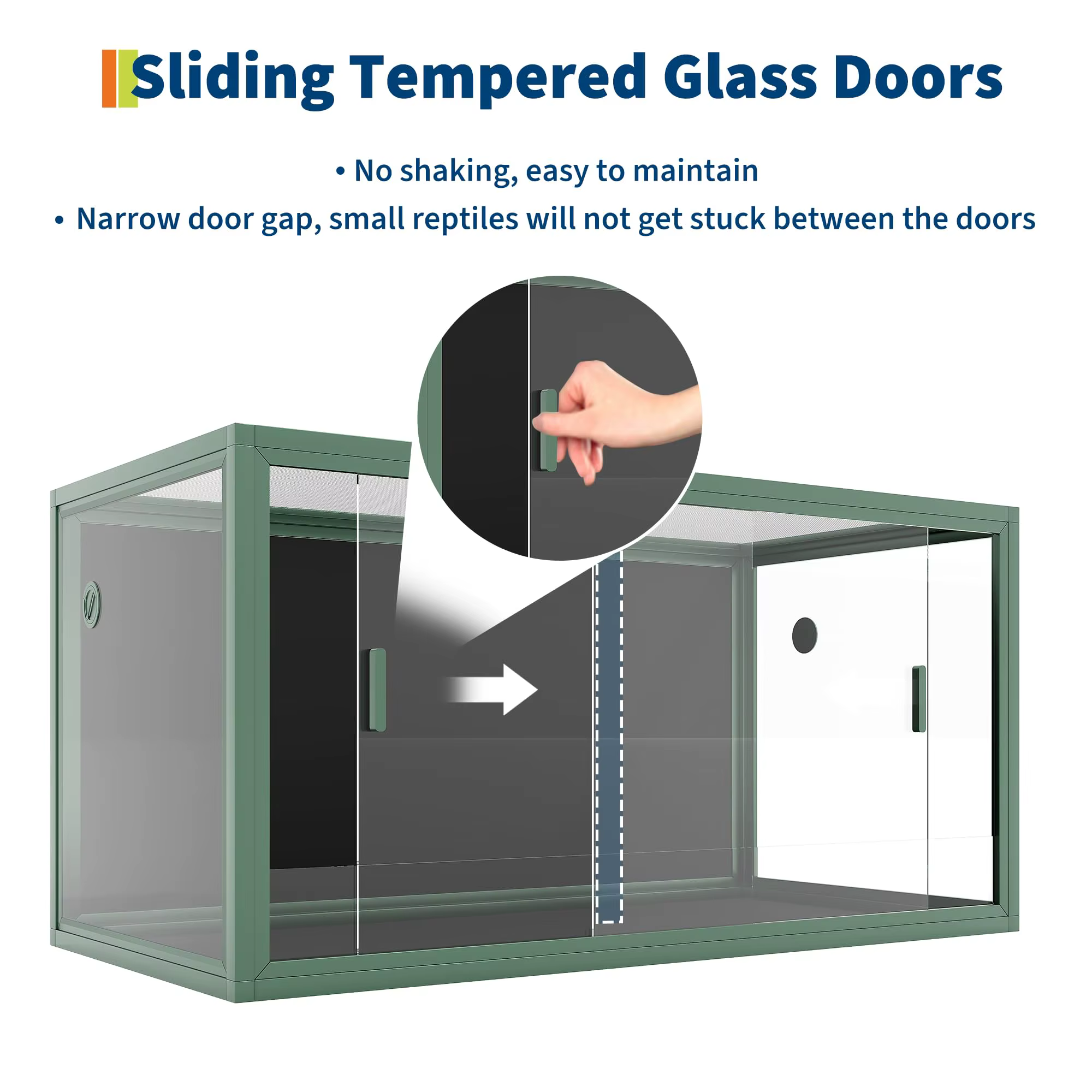 Escape-Proof Reptile Terrarium for Lizards, Snakes & Amphibians – Durable PVC Habitat with Ventilation & Sliding Glass Door — imagen 5