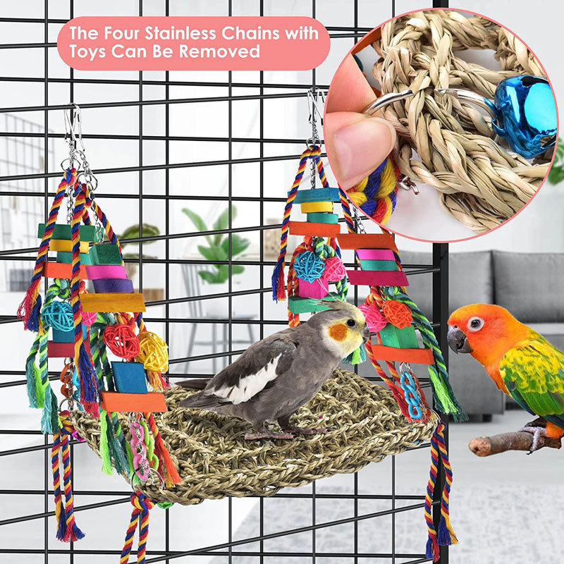 Juguetes para Loros Redil de Escalada y Hammock Medio y Grande Juguete para Caja de Aves — imagen 9