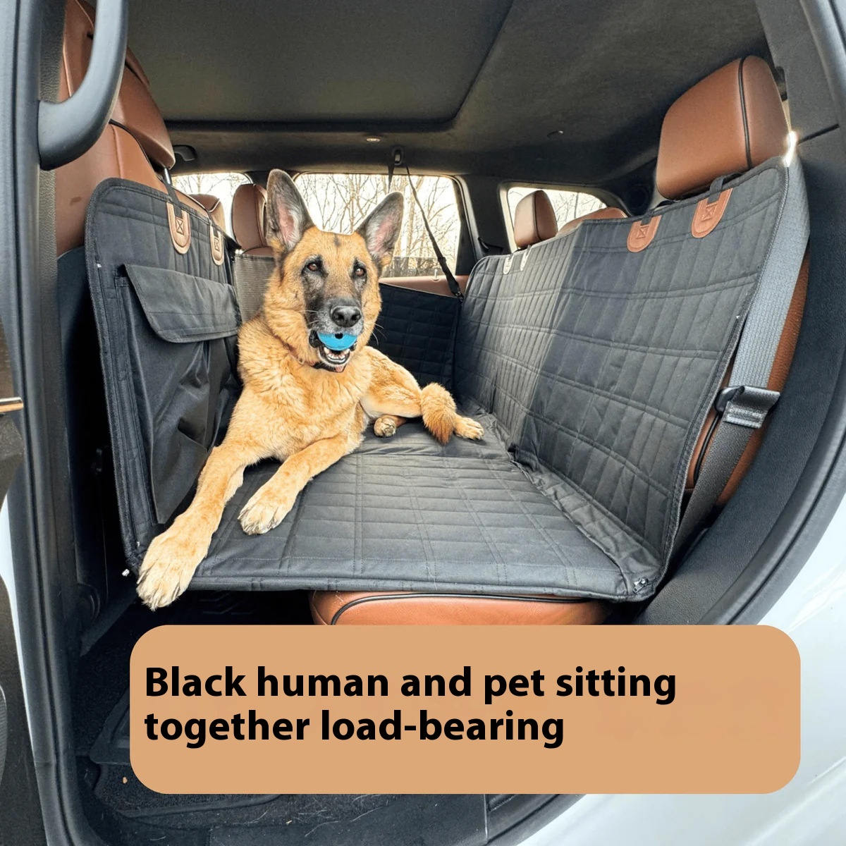 Plato de Soporte Ampliado para Perros - Colchón Automotriz con Cinturones de Seguridad — imagen 3