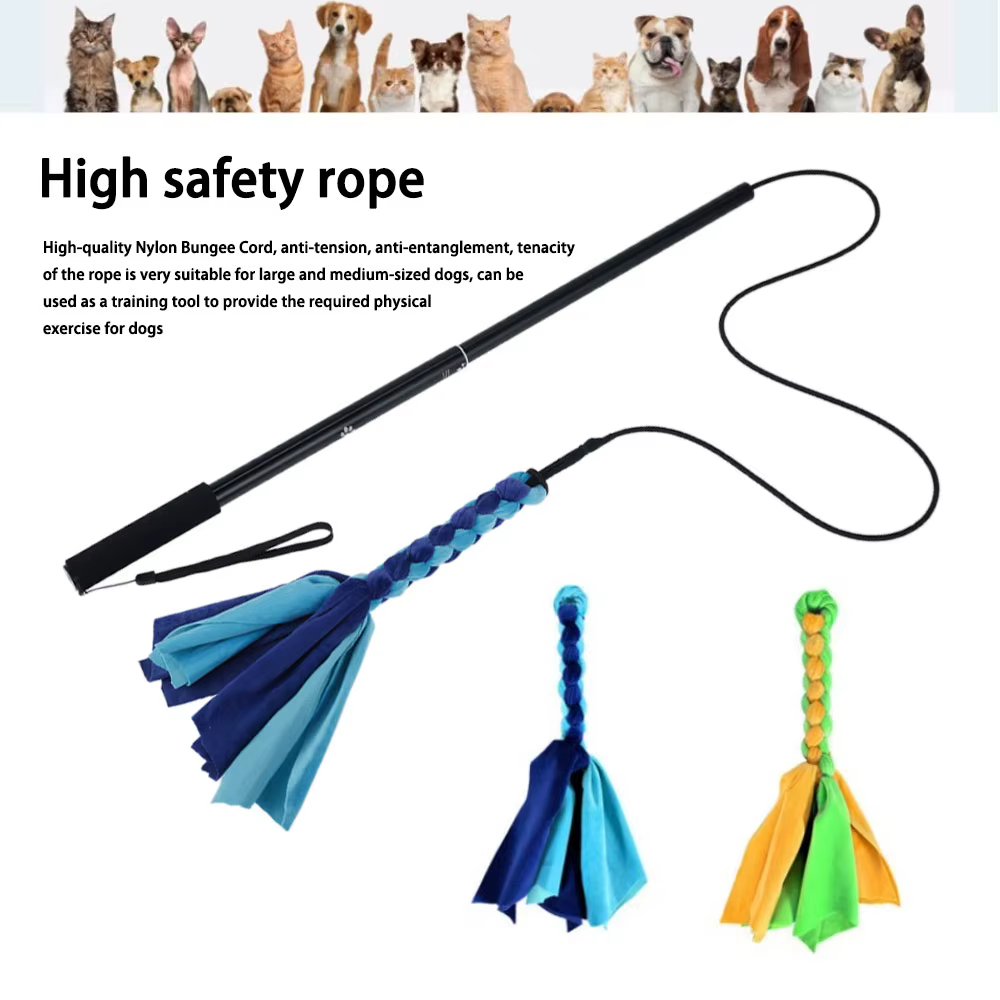 Dogs Flirt Lure Pole Stick Toys Pet Interactive Chasing Tail Teaser Wand Training Chewing Rope Cat Pet — image 3