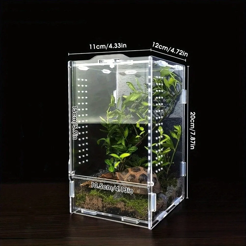 Transparent Reptile Feeding Box Anti-escape Ventilated Jumping Spider Terrarium Buckle Lock Acrylic Crawler Box — image 6