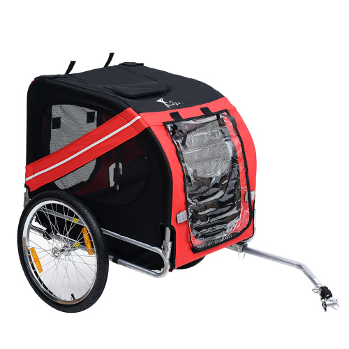 Remolque de bicicleta Aosom para perros, carrito para mascotas, carreta de carga para viajes con 3 entradas, ruedas grandes para todo terreno y malla protectora — imagen 5