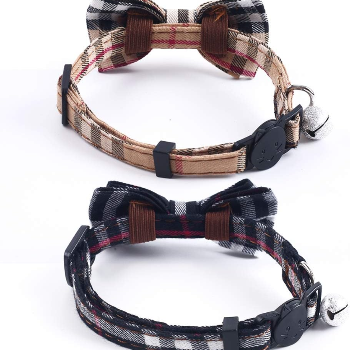 Collares de Gato Seguro con Corte Automático y Adorable Laço de Cinta con Sonido Melódico - 2 Piezas Collar de Gato para Gatos y Kittenes con Estilo Plaid y Removible — imagen 2