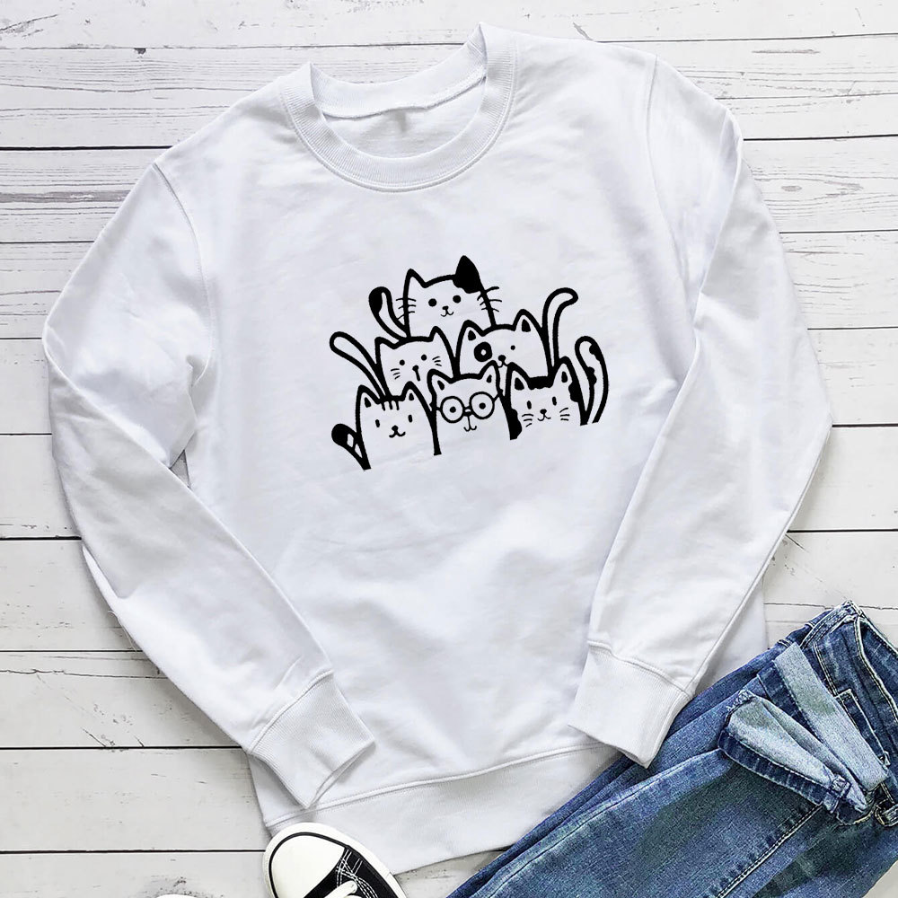 Cartoon Cute Cat Printed Hoodie — image 3
