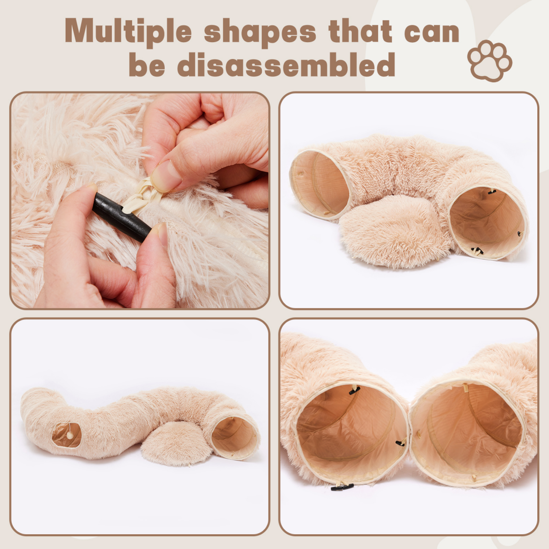 Túnel para Gatos con Caja de Descanso, Túnel en forma de Donut con Escondite Plush para Gatos y Kitten — imagen 15