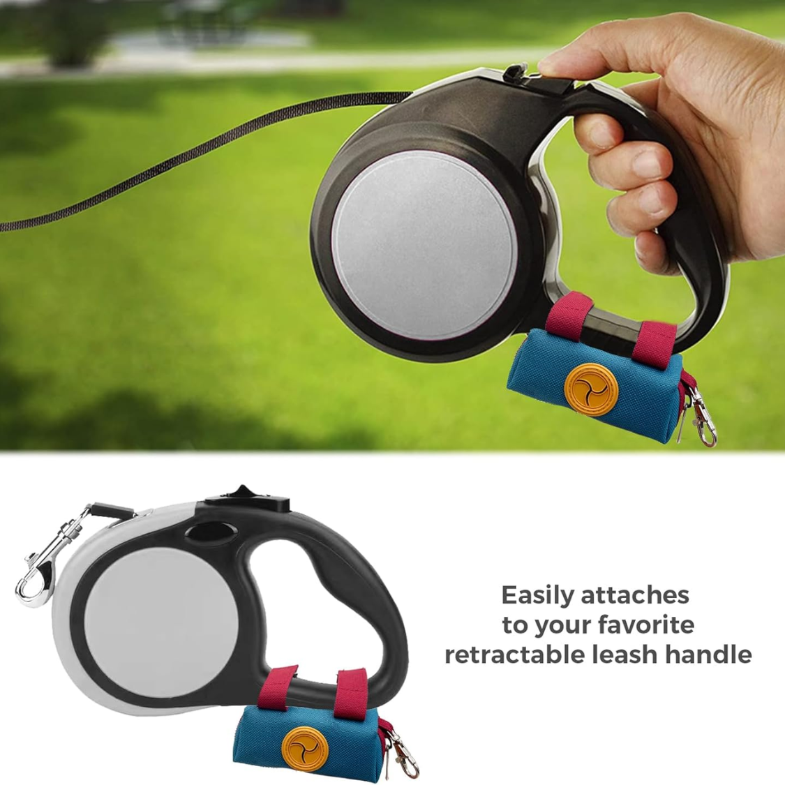 Portador de Bolsas para Excrementos Caninos con Cierre Zipper y Corchete Metálico, Pouch de Almacenamiento con Velcro y Cinturón para Caminatas Diarias — imagen 5