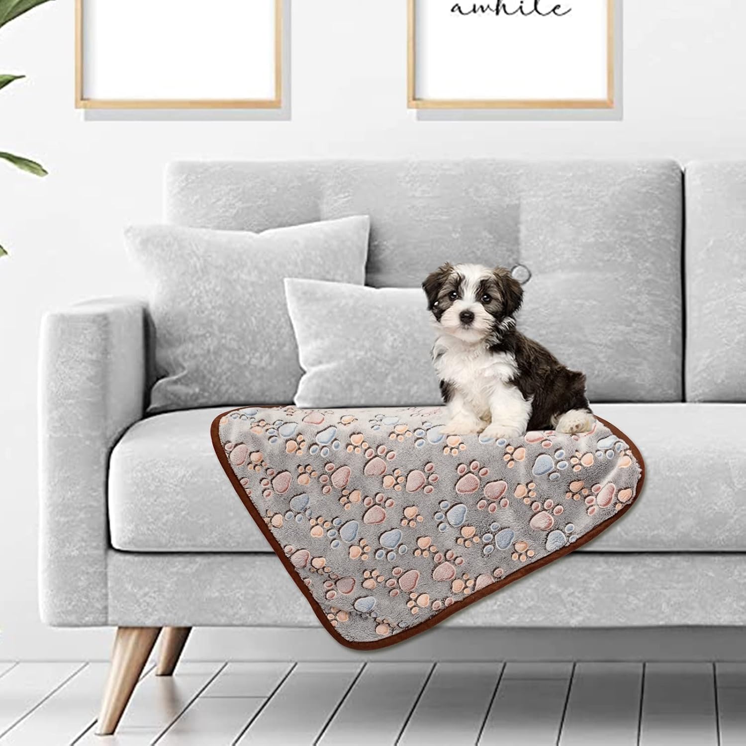 3 Pack Pet Blanket, Soft Plush Paw Print Dog Blanket Washable, Warm Fleece Cat Blanket For Large Medium Dogs, Sofa Couch Bed Cage Protector, 23 X 16 In, 30 X 20 In, 41 X 31 In, 47.2 X 39.3 In — image 6