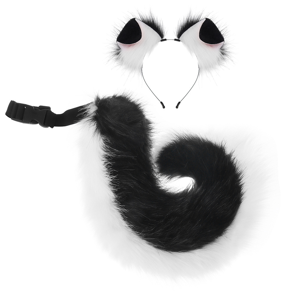 Handmade Plush Folded Ear Dog Headband Animal Ears Hair Accessory Cosplay Dog Ears Performance Tail Accessories — image 7
