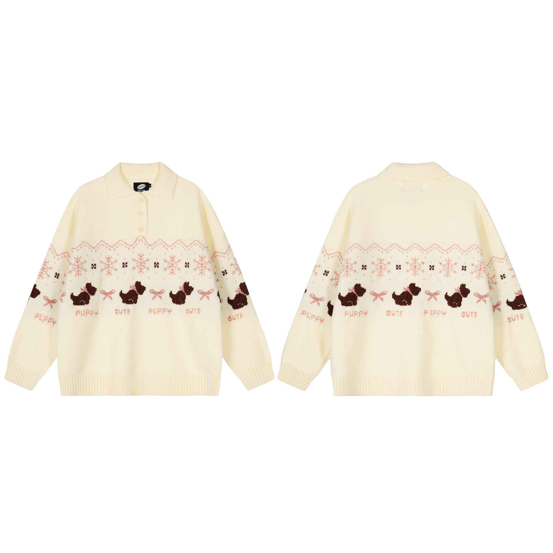 Cartoon Dog Pattern Sweater — image 4