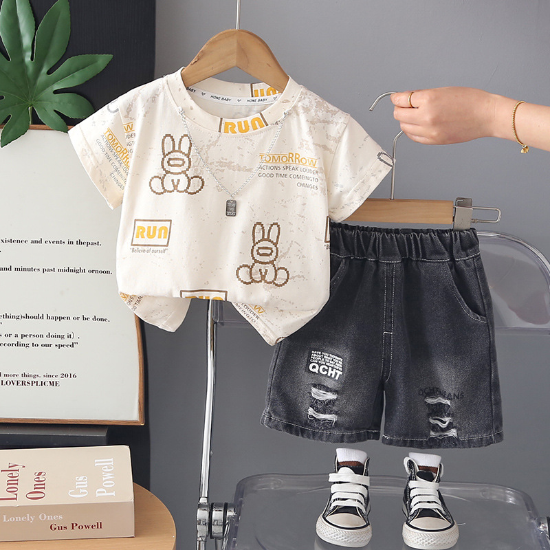 Conjunto de verano casual para bebés con diseño de conejo — imagen 3