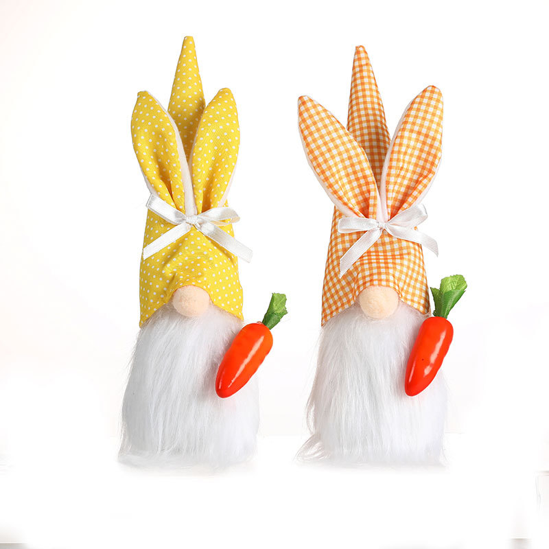 Muñeca de conejo sin cara para decoración de Pascua, muñeco de raíz — imagen 5