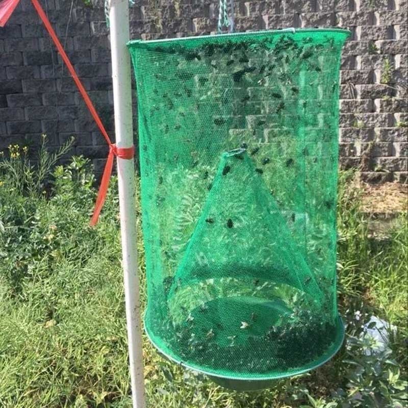 Cazador de Moscas Reutilizable Suspendido Asesino de Insectos Reductor de Plagas Cámaras de Trampa Atraído por Moscas Jaula de Malla para Patio y Hogar — imagen 6
