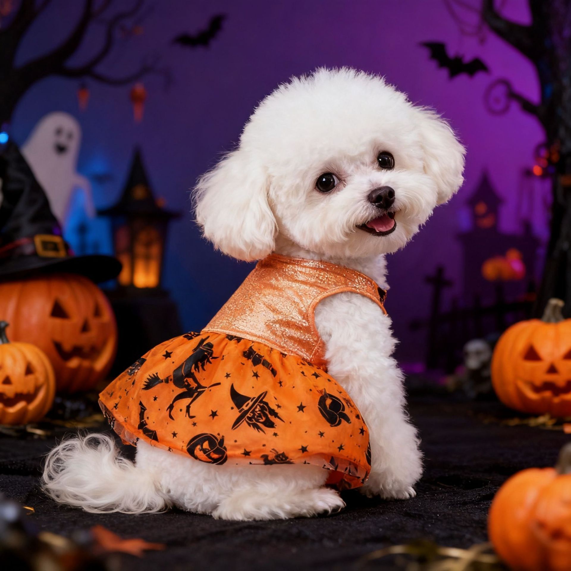 Ropa de Mascotas para Halloween Serie Brillante Diseño con Láser Vestimenta Festiva y Divertida para Mascotas Moda Tendencia para Animales de Compañía — imagen 1