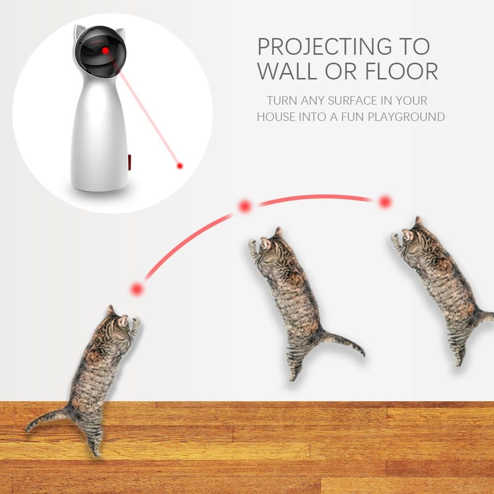 Teaser de Láser Automático para Gatos con LED Rojo Bear Laser Cat — imagen 4