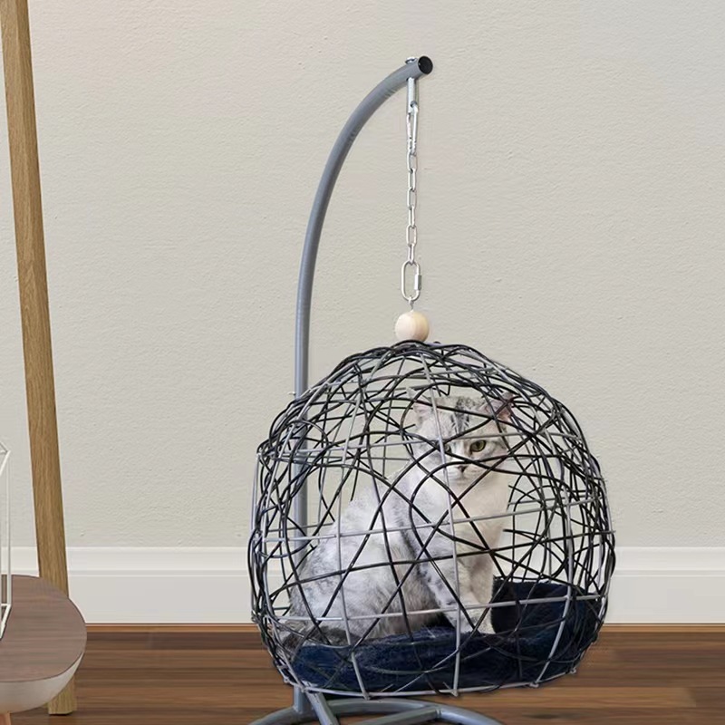 Cats Nest Cats Hammock Suspended Pet Cradle Warm In Winter Four Seasons Universal Hand Woven Rattan Basket Nest — image 3