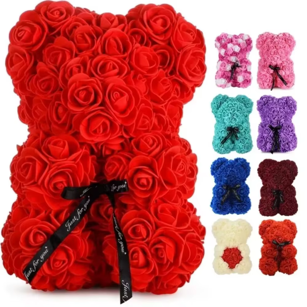 Oso de Peluche de Rosas Eternas Artificiales para Mamá, Regalo de Decoración para el Día de las Madres, Cumpleaños, San Valentín y Aniversario — imagen 3