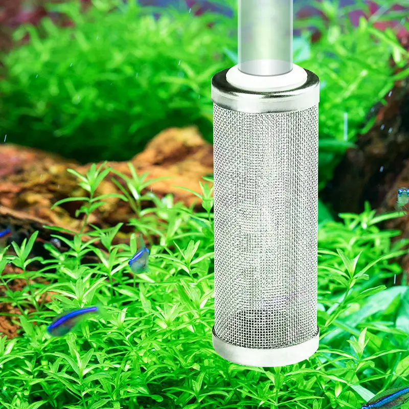 Fish Tank Filter Stainless Steel Inlet Case Mesh Shrimp Nets Special Cylinder Filters Inflow Inlet Protect Aquarium Accessories — image 1