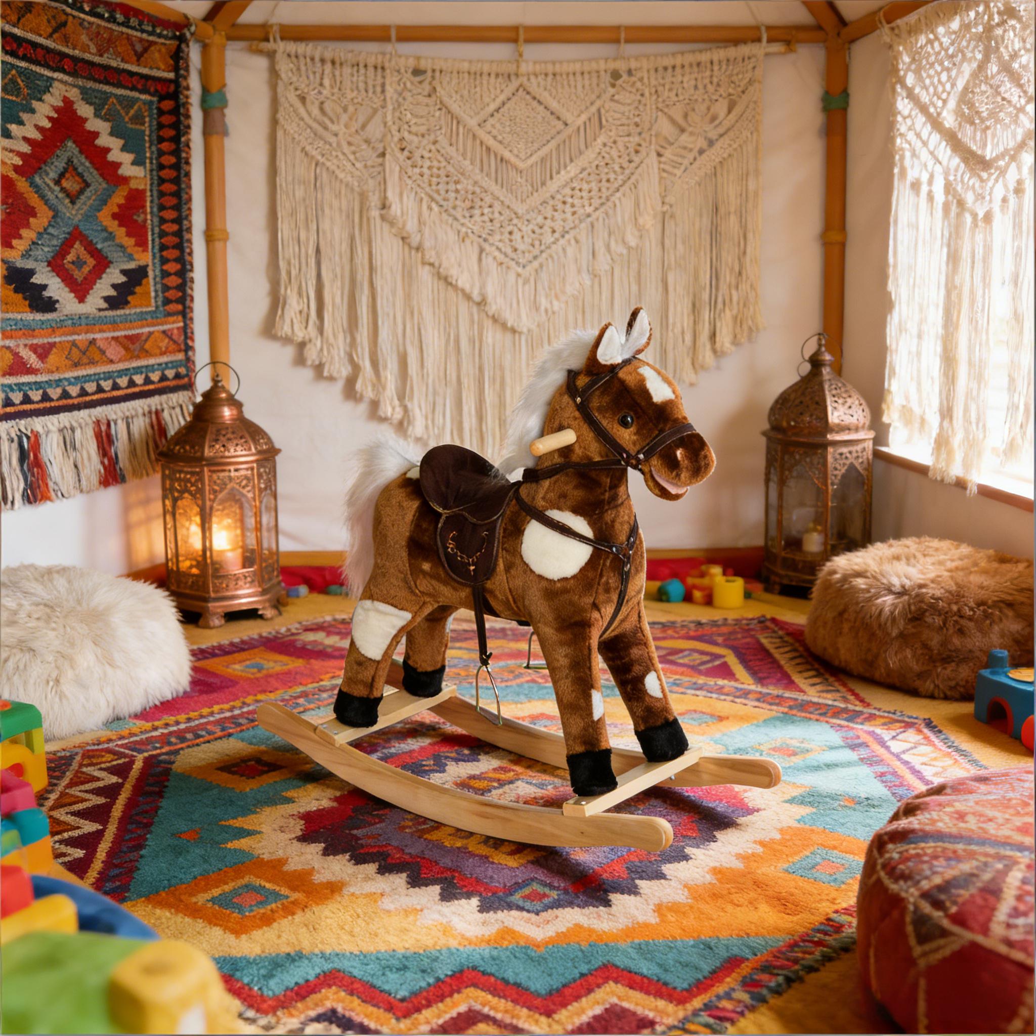 Caballo de Madera con Movimiento, Juguetes para Niños Plush — imagen 1
