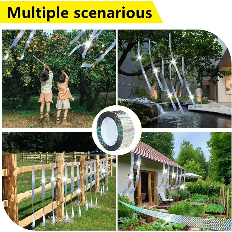 50/80M Double-Sided Reflective Bird Repellent Tape Holographic Scare Ribbon Laser Deterrent for Pigeon Fox Bird Control Garden — image 5