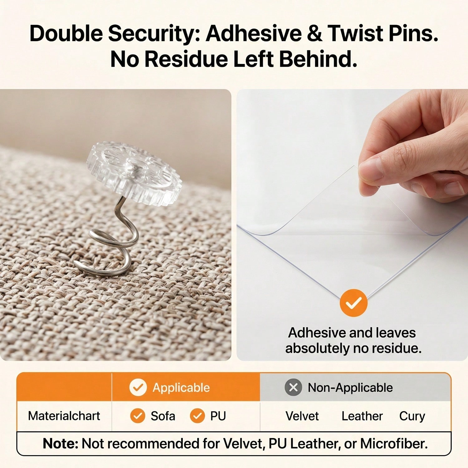 Kit de Protección para Muebles contra Garras de Gato - 16 Hojas Transparentes con 70 Broches Twist — imagen 5