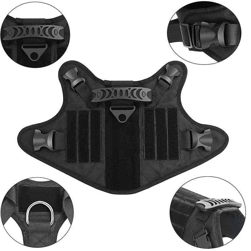 Nylon Tactical Dog Adjustable Vest Training Dog Vest Pet Training Vest with Leash — image 5
