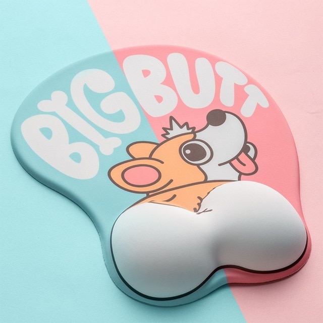 Mouse Pad de Ratón 3D con Soporte para Muñeca, Corgi Animado en Silicona Suave y Ergonómico — imagen 7