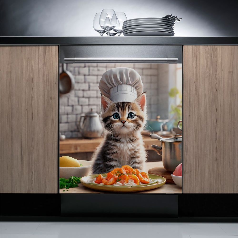 Cubierta Magnética 2D Plana para Puerta de Lavavajillas con Temática de Gato Chef, Adecuada para Lavavajillas, Refrigeradores, Etc. - Fácil de Limpiar — imagen 16
