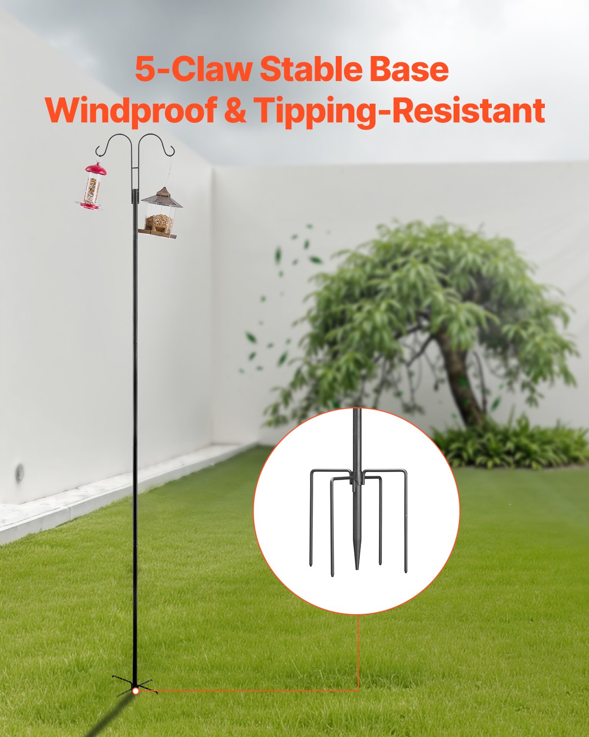 Double Shepherds Hook 8 Pack 92 Inch Heavy Duty Bird Feeder Pole — imagen 9