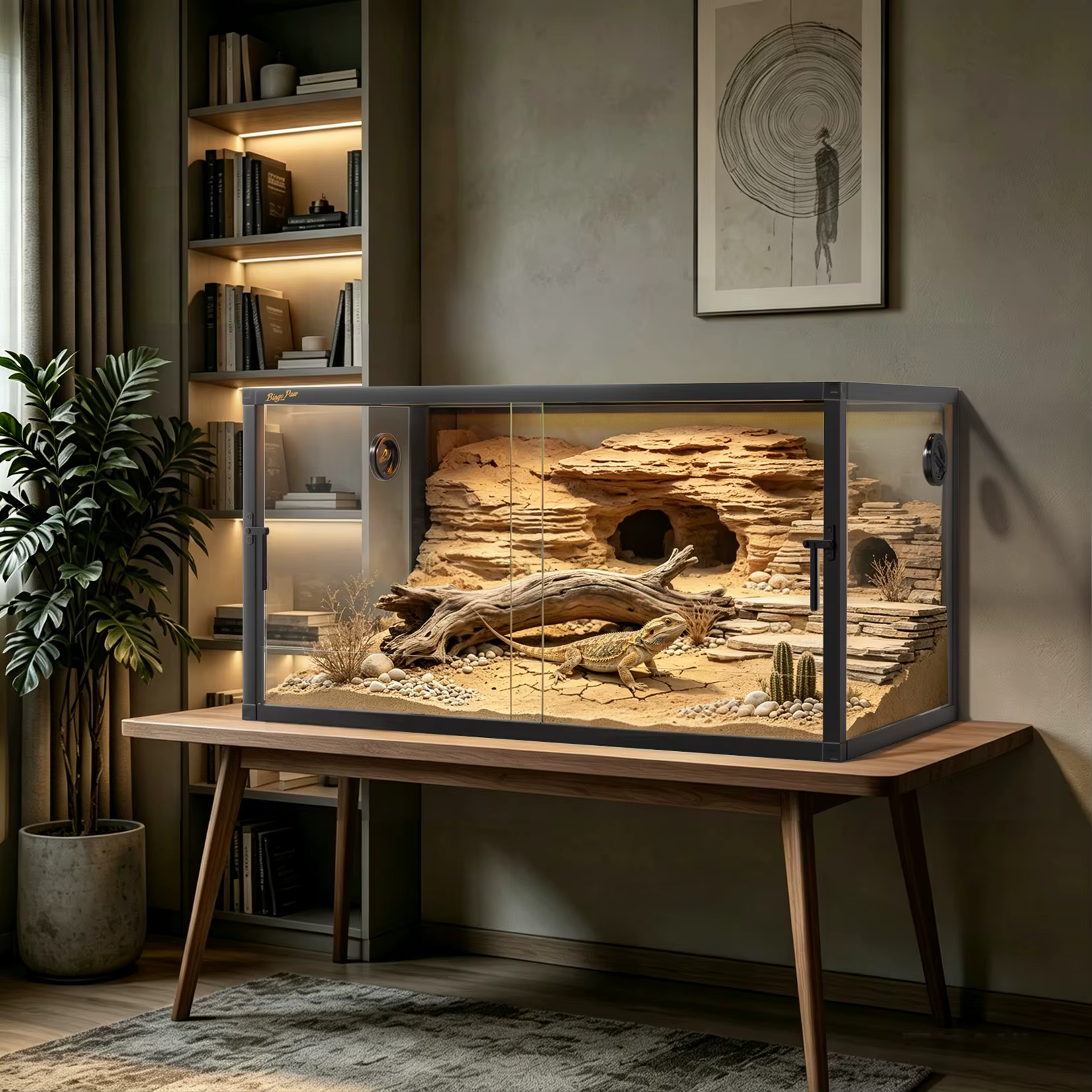 Glass Reptile Terrarium Enclosure with Sliding Doors, Glass Breeding Box, Mesh Top, Aluminium Frame, 80/100/120cm — image 5