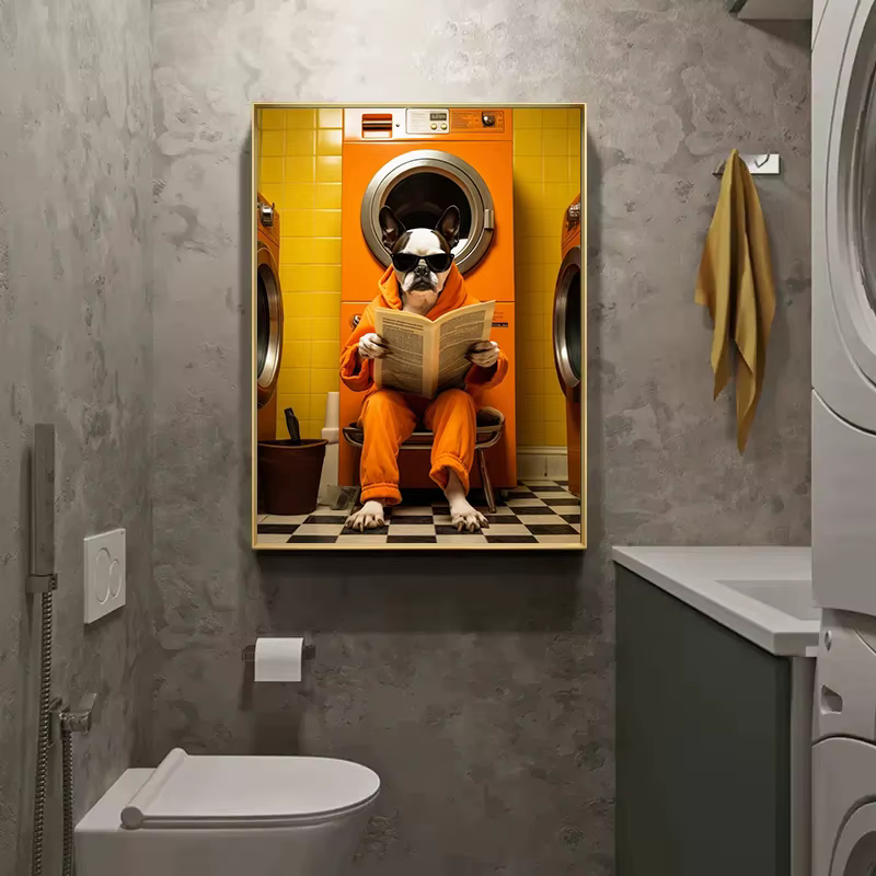 Pósters de Animales: Panda, Elefante y Chimpancé - Decoración Divertida para Baño, Inodoro o Habitación — imagen 5