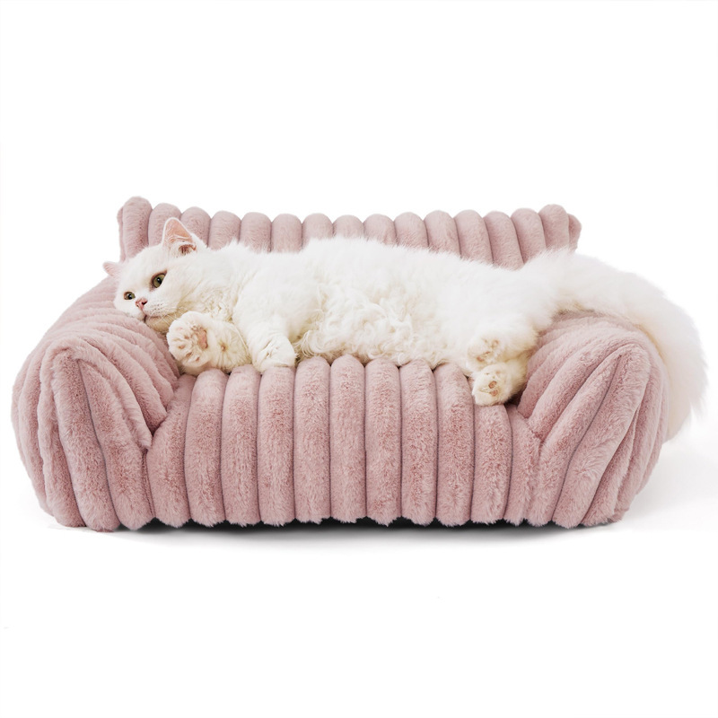 Silla de Mascotas con Cubierta Limpiable y Removible, Camilla para Perros de Estación Total con Colchón Plush de Pelo de Conejo — imagen 8
