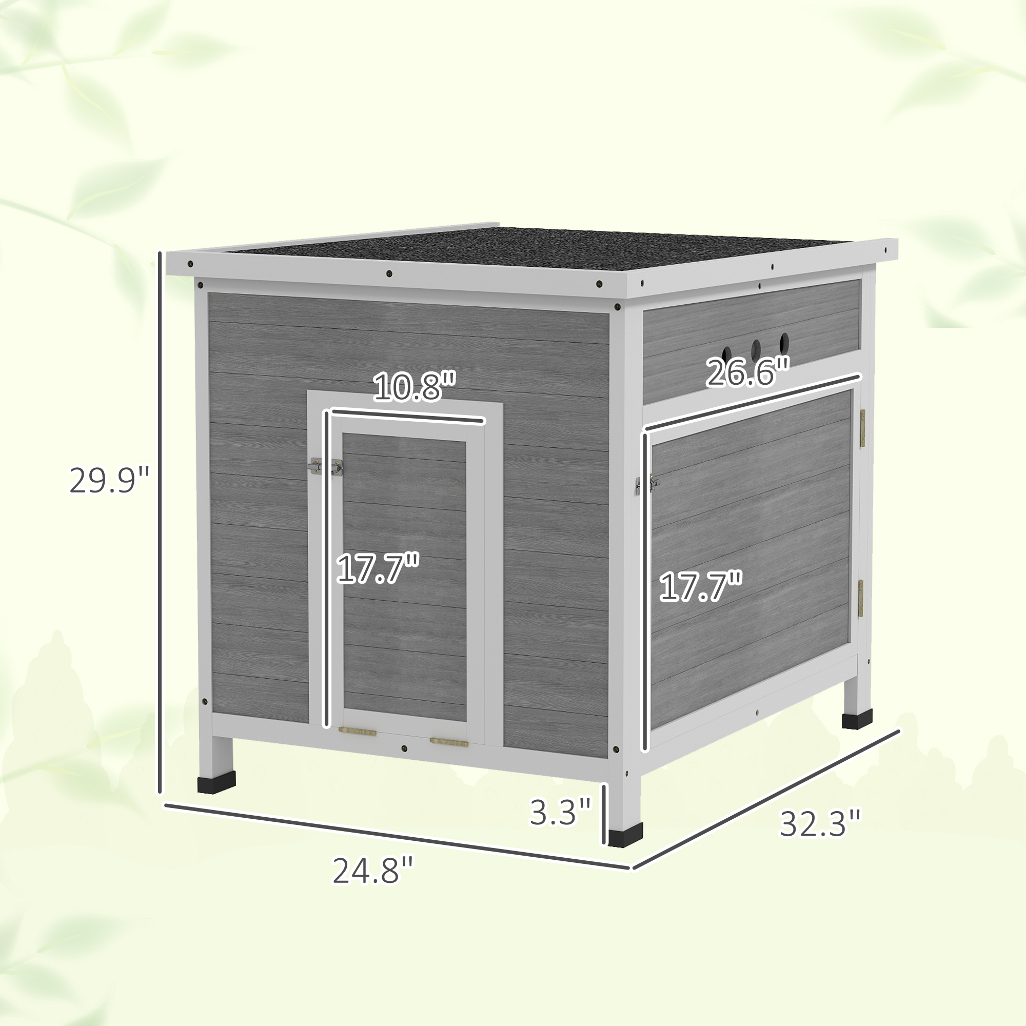 Wooden Duck Coop With Openable Roof, Removable Floor, Double Doors, Ramp, For 2-4 Ducks, Chickens, 25" X 32" X 30" — imagen 2